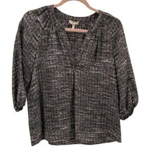 Joie XS black and white silk blouse